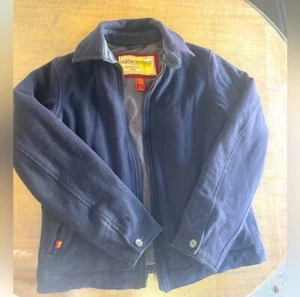 Vintage Abercrombie & Fitch Mens Wool Peacoat Jacket Size Large Navy Pockets Zip - Picture 1 of 5