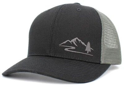 KB Ethos Great Outdoors Wild Mountain Black & Gray Snapback Cap Trucker Hat  - Image 1 of 3
