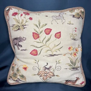 Sofá Vintage Almohada Safari Bosque Animal Decoración Botánica, 15" x 15" - Imagen 1 de 8