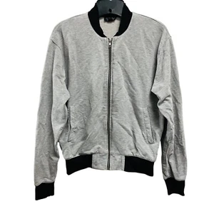 Womens Topshop Size US 6 UK 10 Black Grey Zip Up Casual Bomber Jacket - Picture 1 of 17