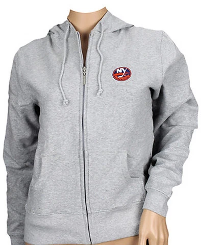 Reebok NHL Women's New York Islanders Team Zip Up Hoodie, Gray Cover