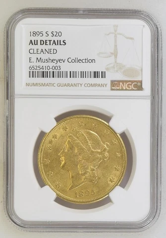 Liberty Head 1895 S $20 NGC AU DETAILS #201 Cover