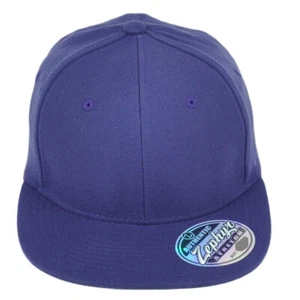 Zephyr Purple Flex Fit Medium/Large Flat Bill Blank Plain Stretch Solid Hat Cap - Picture 1 of 7