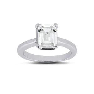 1.35ct E/VVS1 Emerald Natural Diamond Platinum Classic Solitaire Engagement Ring - Picture 1 of 4
