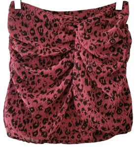 AllSaints Rylie Roar Mini Casual Outdoor Skirt Pink Leopard Multi Size 4 - Picture 1 of 8