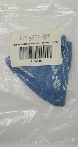 NIB Longaberger Liner Lucky Charm Cornflower Blue 2134588 for Lucky Charm Basket Cover