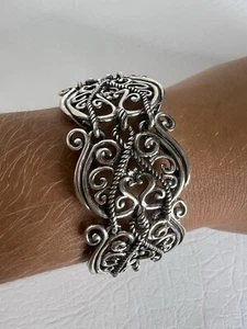 "Brazalete de eslabones de plata de ley 925 Carolyn Pollack 7""" - Imagen 1 de 9