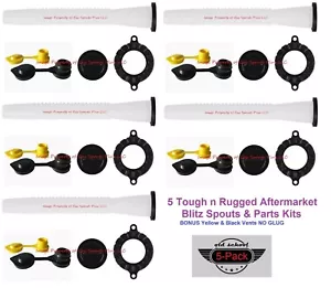 5er-Pack BLITZ Benzinkanister AUSLÄUFE & TEILE-KITS kostenlose Entlüftungsöffnungen robust und robust - Bild 1 von 11