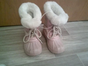 London Fog Winter Snow Boots Faux Fur Pink Glitter Toddler Girl Size 10 - Picture 1 of 5