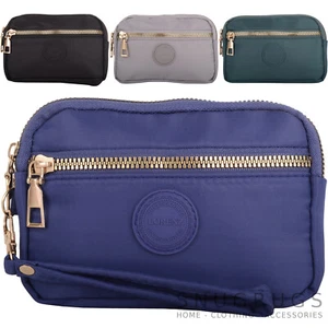 Damen Kompakt Polyester Twin Top Geldbörse Tasche mit Handgelenkband - Bild 1 von 13