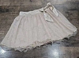 Justice Girls Skirt Sz 14 GOLD tulle Glitter Formal New - Picture 1 of 5