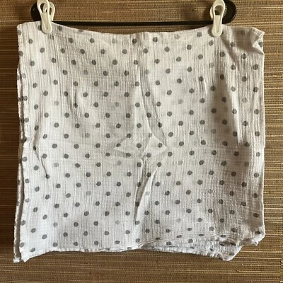 Aden and Anais Swaddle Blanket Muslin Polka Dots White Gray 44x44 - Image 1 of 4