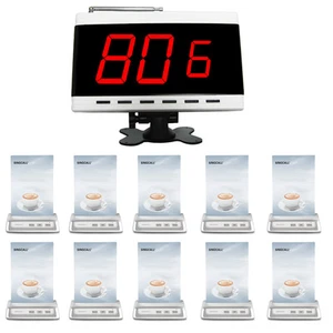 SINGCALL Wireless Calling System Cafe Table Bell 10 bells, and 1 Receiver - Zdjęcie 1 z 9