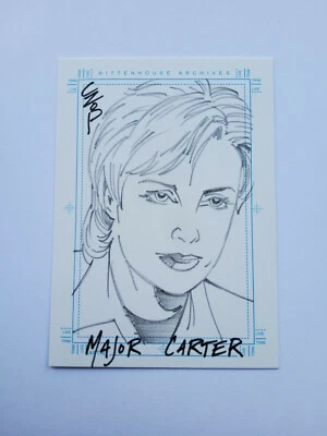 Stargate SG-1 Season 5  Sketch Card SketchaFEX Major Carter by John Czop - Image 1 of 2