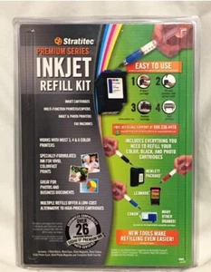 Stratitec Premium Series Inkjet Refill Kit EIR595 New Canon Epson Compatible Ink - Picture 1 of 3