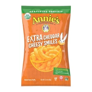 Annie's Homegrown Organic EXTRA Cheddar Cheesy Smiles 12.5 oz - Picture 1 of 2