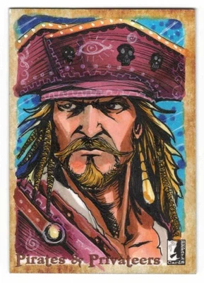 Pirates & Privateers Series 2. Artist Alejandro Osiang Sketch Card. RRParks 2024 - Image 1 of 2