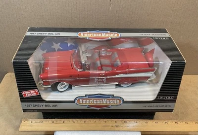 ERTL American Muscle 1957 Chevy Bel Air Convertible Collectors Edition 1991 Red - Image 1 of 4