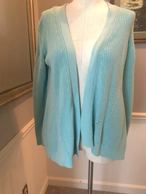 Женский свитер Chaya New York бирюзовый светло-синий открытый размер S - Изображение 1 из 4