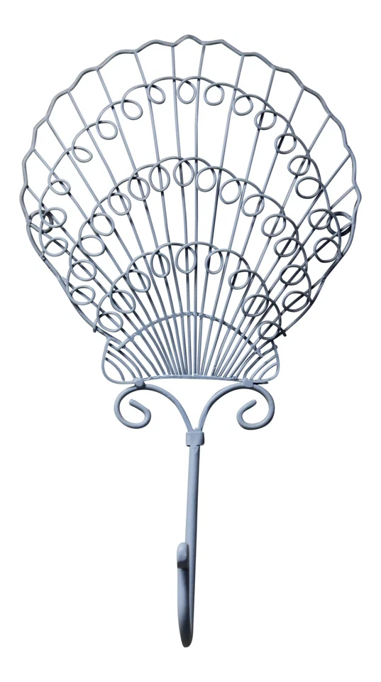Gancho de pared para decoración de baño concha de mar de vieira azul océano costero Foto 1 de 1