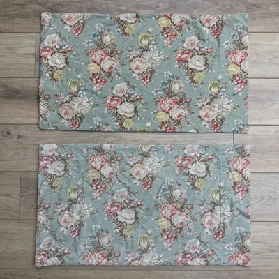 Ralph Lauren Charlotte Pillowcases Floral Roses Shabby Cottagecore Pair READ - Image 1 of 4