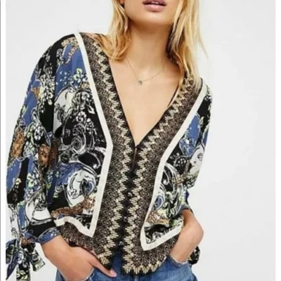 Top Free People Catch Me If You Can Cheetah/Leopard Novedad Estampado Arte para Usar S Foto 1 de 4