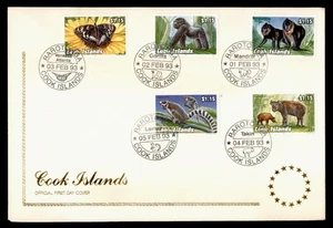 DR WHO 1993 COOK ISLANDS FDC BUTTERFLY/ANIMAL $1.15 COMBO LR01075 - Imagen 1 de 2