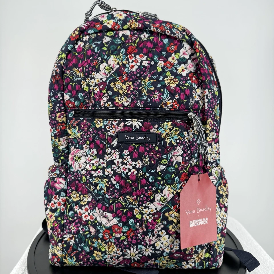 Vera Bradley Itsy Ditsy Floral Print Quilted School/College/Travel Backpack NEW - Image 1 of 4
