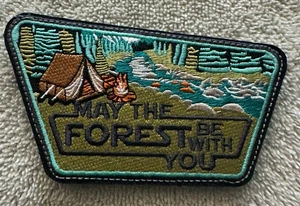 MAY THE FOREST BE WITH YOU 3x4 Embroidered Morale Patch Hook Backing Brand New - Picture 1 of 4