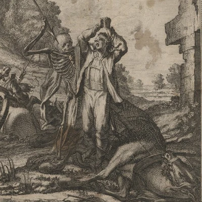 Michael Rentz Totentanz Barock Geistliche Todts-Gedancken Orig Kupferstich 18 Jh - Bild 1 von 3