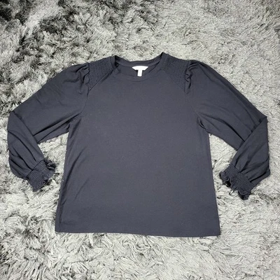 LC Lauren Conrad рубашка женщин большой черный длинный Puff рукав со сборками оборки манжеты - Изображение 1 из 4