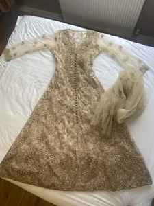 Long Rose gold Pakistani dress used but in good condition - Picture 1 of 5