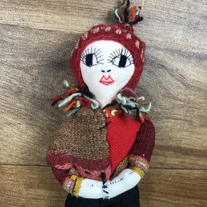 Vintage Crafted Doll With Beanie Hat Sandals 12” *Flaw *Read - Picture 1 of 15