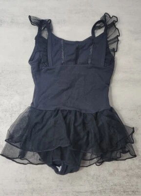 Leotardo Freestyle Danskin XS 4 5 Negro Malla Niños Niñas Baile Sólido Nuevo con Etiquetas Volantes Foto 1 de 4