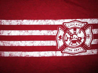 CFD CHICAGO FIRE DEPARTMENT T SHIRT Licensed Skydeck Ledge Adult LARGE - Image 1 of 3