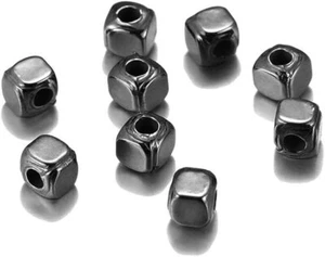 Gun Metal 4mm Rounded Square Beads Pack of 100 - Picture 1 of 1