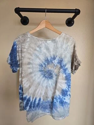 Valentina Naldi 100% Lino Tie Dye Dobladillo Asimétrico Mujer Talla Pequeña Foto 1 de 4