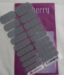 Jamberry Black & White Skinny A187 Nail Wrap  Full Sheet Retired Design