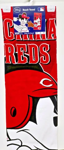 Cincinnati Reds Beach Towel Mickey Mouse Disney Design 30 by 60 Inches Cover