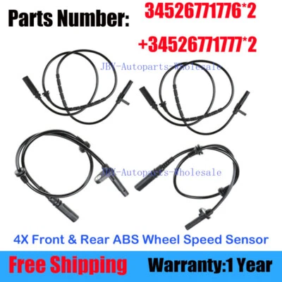 Conjunto de 4 peças sensores de velocidade de roda ABS dianteiro traseiro para BMW X5 X6 E70 E72 E71 F15 F16  - Imagem 1 de 4