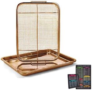 Air Fryer Basket for Oven 304 Stainless Steel Crisper Basket and Tray Set