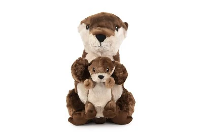 IKEA "SKOGSDUVA" Stofftier Kuscheltier Ottermama mit Baby, weich, 45 cm - Bild 1 von 4