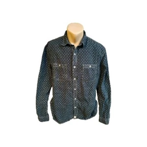 Desigual men's  shirt blue white color size XL polka dot - Picture 1 of 12