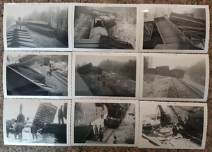 Nine Diff. 1958 Soo Line RR Wreck Original  B/W Photos - Picture 1 of 1