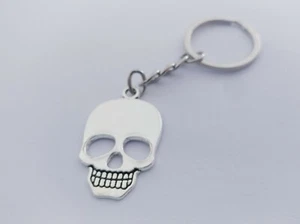 Totenkopf Schlüsselanhänger, Gothic Keychain, Silber Totenkopf Keychain, einzigartige Geschenkidee - Bild 1 von 1