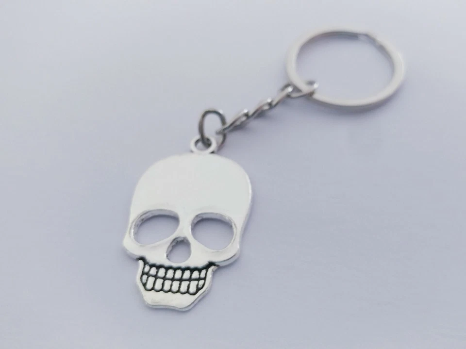Skull Keychain, Gothic Keychain, Silver Skull Keychain, Unique Gift idea - Image 1 of 1