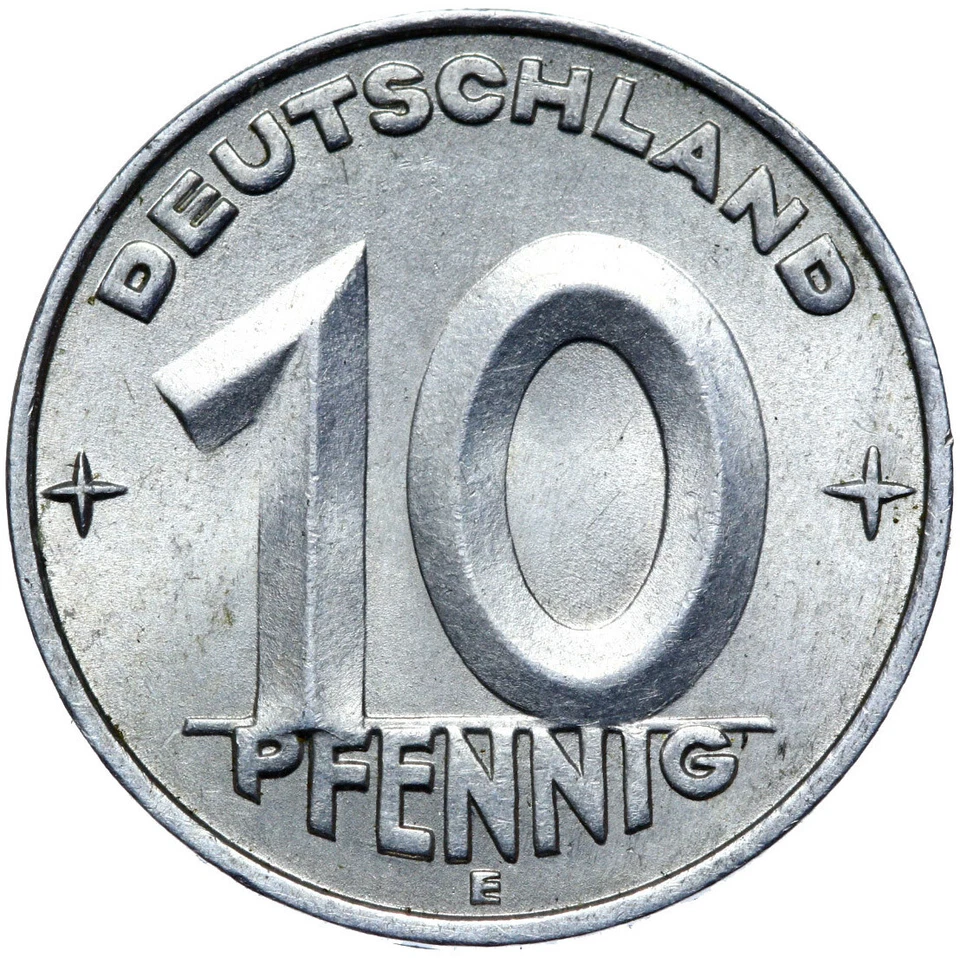Germany GDR DDR - Coin - 10 Pfennig 1953 E - Muldenhütten - Uncirculated UNC - Image 1 of 2