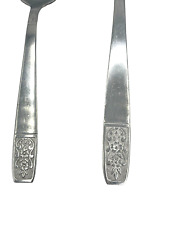 Imperial Stainless Flatware Marita 2 Spoons Floral Flower Design