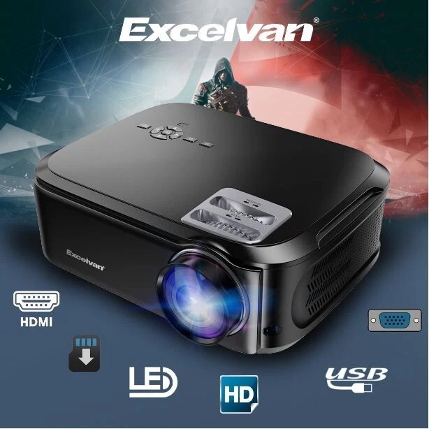 Excelvan BL-76 1080P Projector 3500 lumen Home Movie Projector 200inch Display - Image 1 of 4