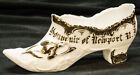 Antique Porcelain Shoe White & Gold Souvenir Of Newport NY Made In Germany